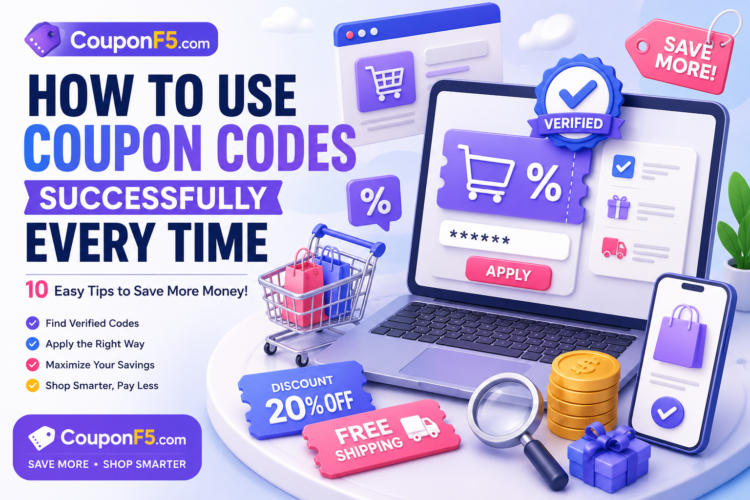 Learn how to use coupon codes successfully every time with expert tips from CouponF5. Avoid common mistakes, find verified promo codes, and maximize your savings on every online purchase.